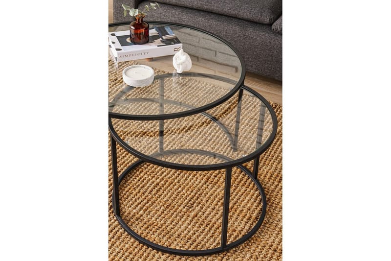 Naruram Sohvapöytä 80 cm - Musta/Läpinäkyvä - Huonekalut - Pöytä & ruokailuryhmä - Sohvapöytä