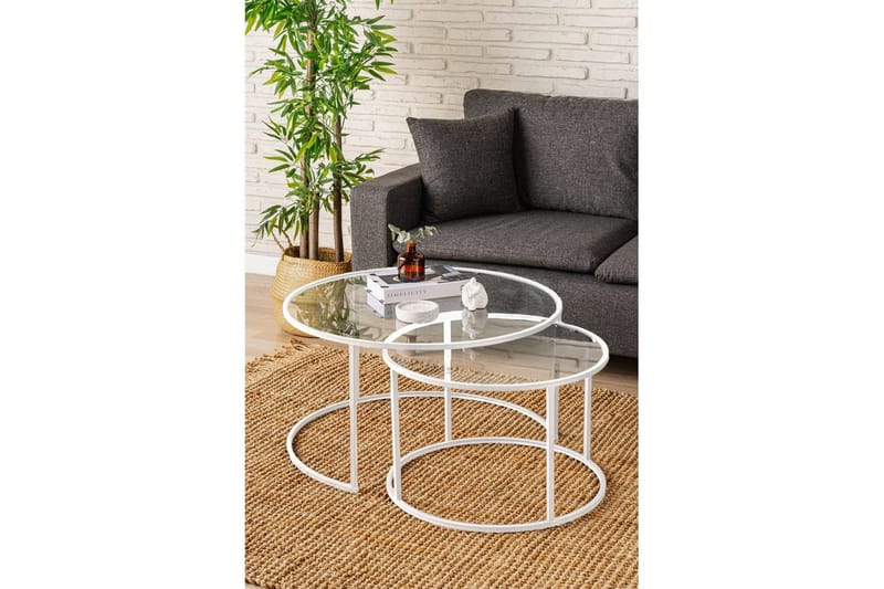 Naruram Sohvapöytä 80 cm - Valkoinen/Läpinäkyvä - Huonekalut - Pöytä & ruokailuryhmä - Sohvapöytä