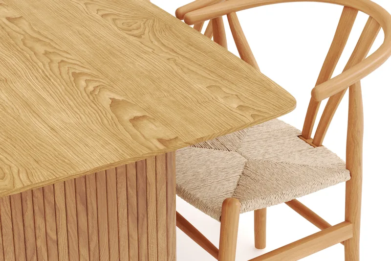 Navjot Ruokailuryhmä 140 cm ja 4 Dastoori Tuolia - Tammi - Huonekalut - Pöytä & ruokailuryhmä - Ruokailuryhmä