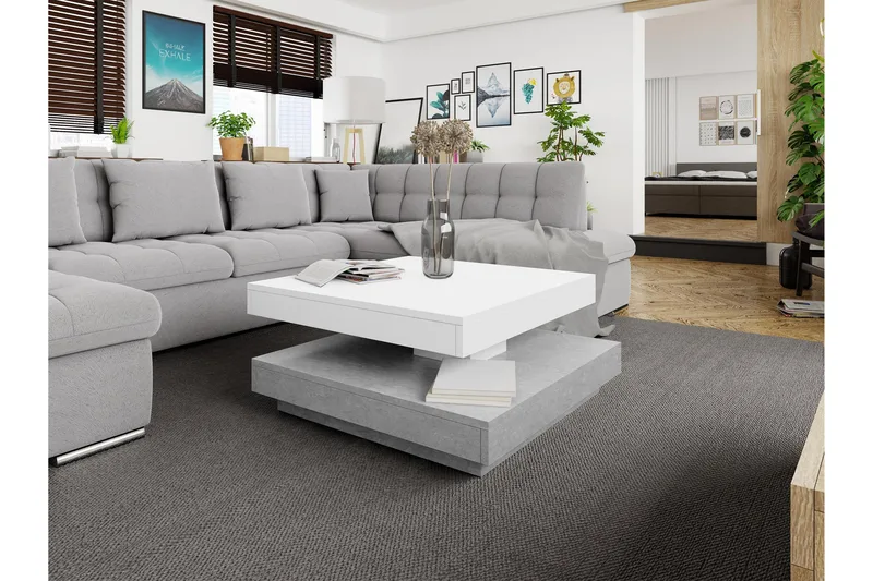 Nenani Sohvapöytä 70 cm - Harmaa / Valkoinen - Huonekalut - Pöytä & ruokailuryhmä - Sohvapöytä