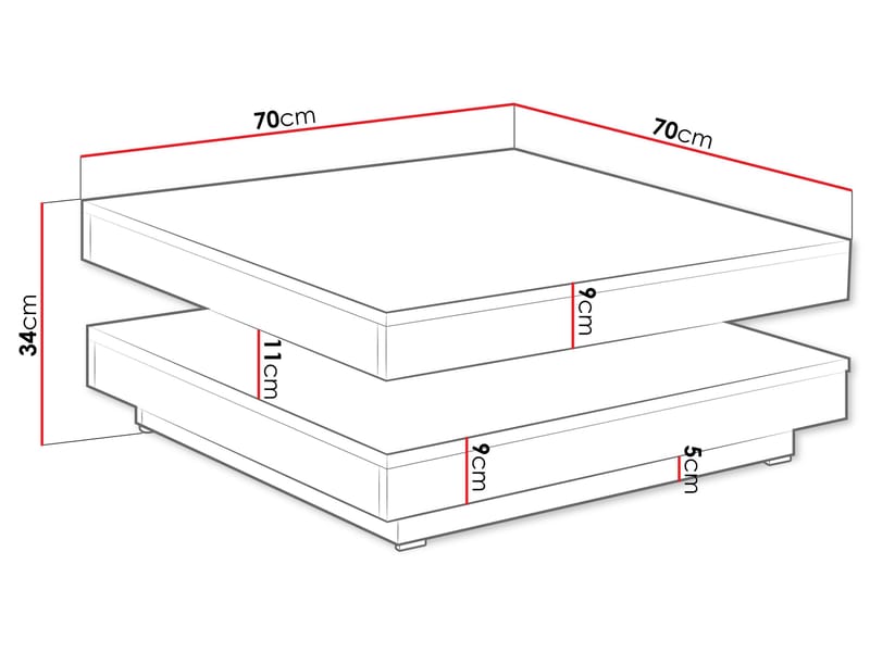 Nenani Sohvapöytä 70 cm - Huonekalut - Pöytä & ruokailuryhmä - Sohvapöytä