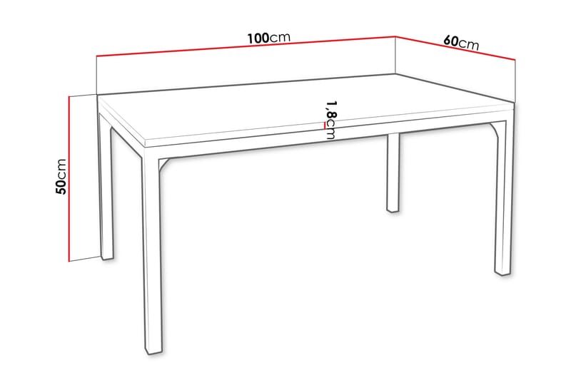 Nerima Sohvapöytä 100 cm - Mustavalkoinen - Huonekalut - Pöytä & ruokailuryhmä - Sohvapöytä