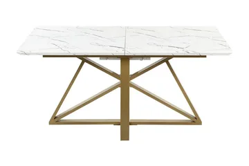 Nettuno Ruokapöytä Jatkettava 160-200x90 cm - Valkoinen Kulta - Huonekalut - Pöytä & ruokailuryhmä - Marmoripöydät