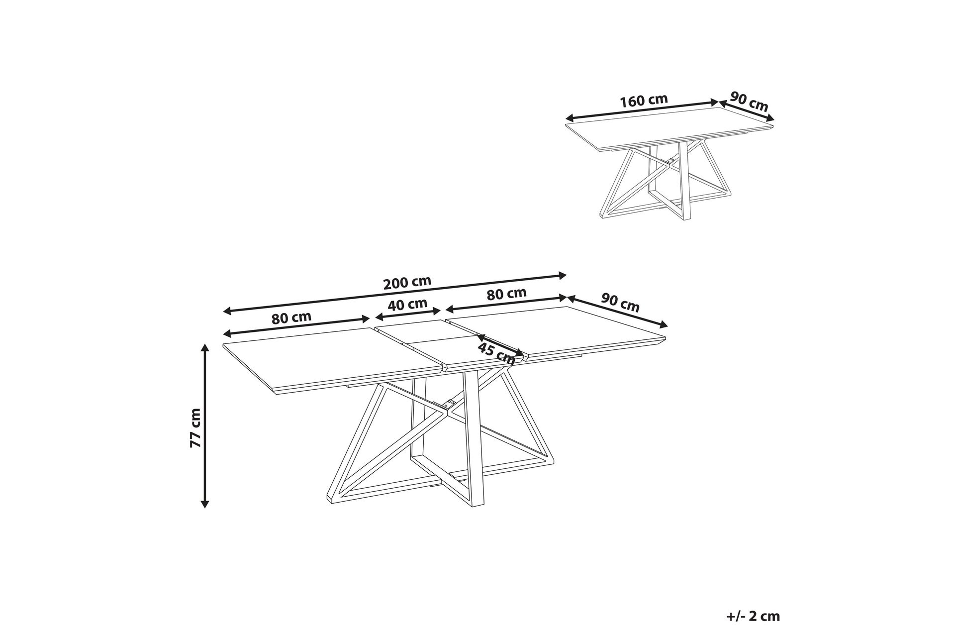 Nettuno Ruokapöytä Jatkettava 160-200x90 cm - Valkoinen Kulta - Huonekalut - Pöytä & ruokailuryhmä - Ruokapöydät & keittiön pöydät