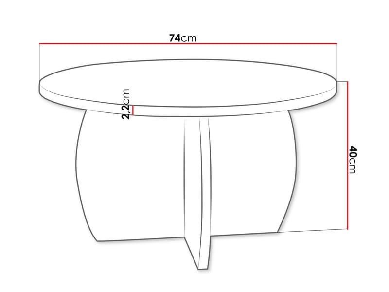 Neyloren Pyöreä sohvapöytä 74 cm - musta - Huonekalut - Pöytä & ruokailuryhmä - Sohvapöytä
