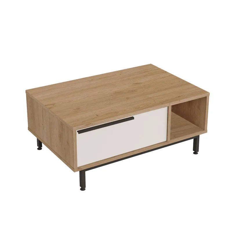 Nilena sohvapöytä 90x37,6x60 cm, Tammi ja valkoinen