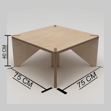 Nirena pieni neliönmuotoinen sohvapöytä 75 cm koivua - Beige - Huonekalut - Pöytä & ruokailuryhmä - Sohvapöytä