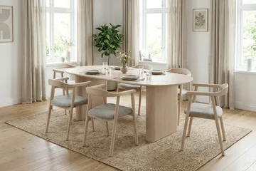 Noira jatkettava ruokapöytä 160/220x100 cm - Valkolakattu - Huonekalut - Pöytä & ruokailuryhmä - Ruokapöydät & keittiön pöydät