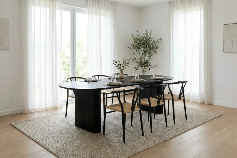 Noira jatkettava ruokapöytä 220/320x100 cm - Musta - Huonekalut - Pöytä & ruokailuryhmä - Ruokapöydät & keittiön pöydät