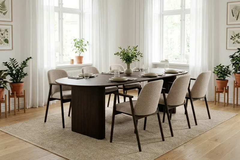 Noira jatkettava ruokapöytä 220/320x100 cm - Savutammi - Huonekalut - Pöytä & ruokailuryhmä - Ruokapöydät & keittiön pöydät