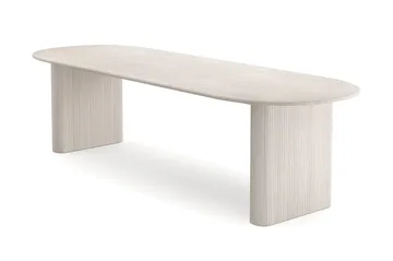 Noira-ruokailuryhmä, jatkettava 220–320 cm, valkolakattu, 6 Molly-ruokapöydän tuolia - Valkoiseksi petsattu tammi - Huonekalut - Pöytä & ruokailuryhmä - Ruokailuryhmä