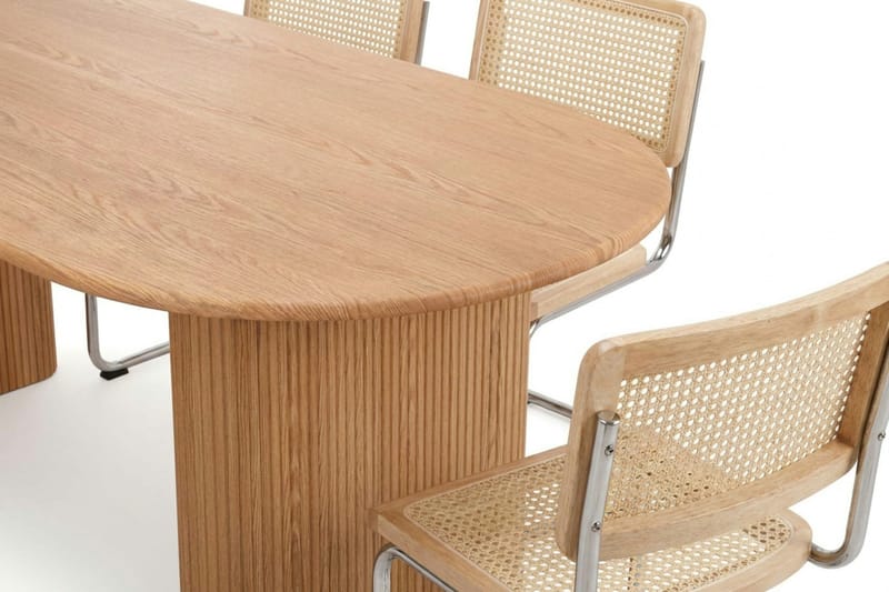 Noira-ruokailuryhmä, suorakulmainen 220 cm, tammi, 6 Build-ruokapöydän tuolia - Tammi - Huonekalut - Pöytä & ruokailuryhmä - Ruokailuryhmä
