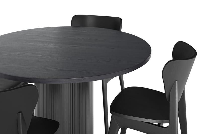 Noira Ruokapöytä 120 cm Tammi Pyöreä 4 Jerup Ruokatuolia - Huonekalut - Pöytä & ruokailuryhmä - Ruokailuryhmä