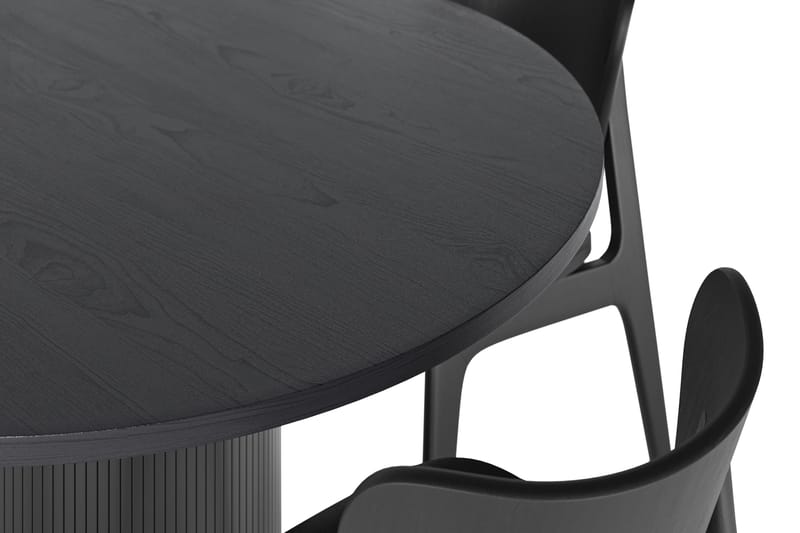 Noira Ruokapöytä 120 cm Tammi Pyöreä 4 Jerup Ruokatuolia - Huonekalut - Pöytä & ruokailuryhmä - Ruokailuryhmä