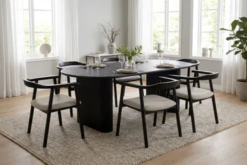 Noira ruokapöytä 180x90 cm - Musta - Huonekalut - Pöytä & ruokailuryhmä - Ruokapöydät & keittiön pöydät
