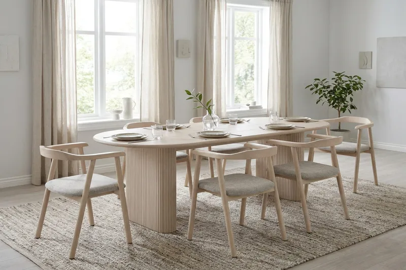 Noira ruokapöytä 180x90 cm - Valkolakattu - Huonekalut - Pöytä & ruokailuryhmä - Ruokapöydät & keittiön pöydät