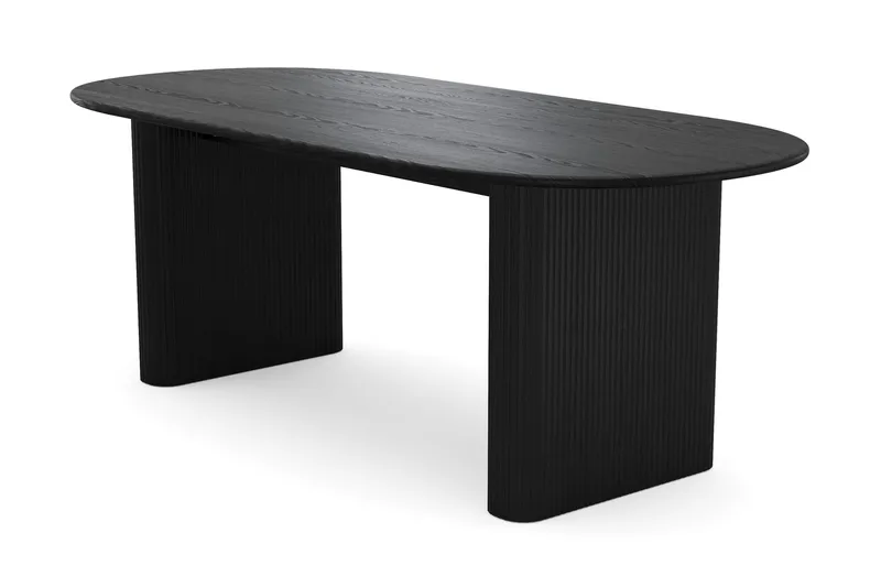 Noira ruokapöytä 220x100 cm, Mustaksi petsattu tammi