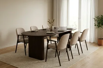 Noira ruokapöytä 220x100 cm - Savustettu tammi - Huonekalut - Pöytä & ruokailuryhmä - Ruokapöydät & keittiön pöydät