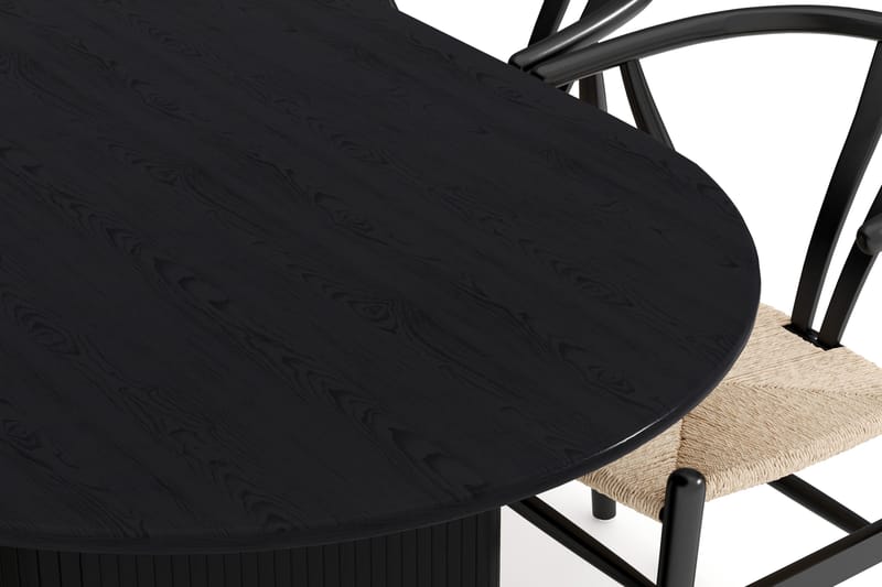 Noira Ruokaryhmä 220 cm Tammi 6 Dastoori Ruokatuolia - Musta - Huonekalut - Pöytä & ruokailuryhmä - Ruokailuryhmä