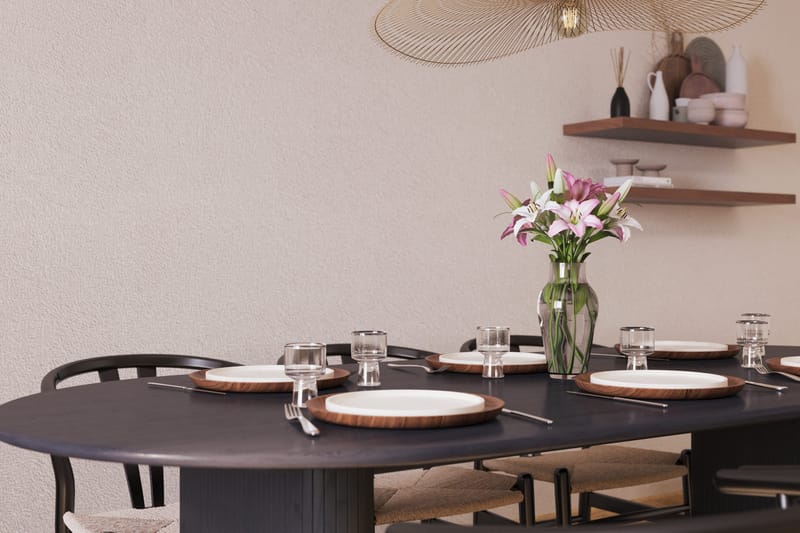 Noira Ruokaryhmä 220 cm Tammi 6 Dastoori Ruokatuolia - Musta - Huonekalut - Pöytä & ruokailuryhmä - Ruokailuryhmä