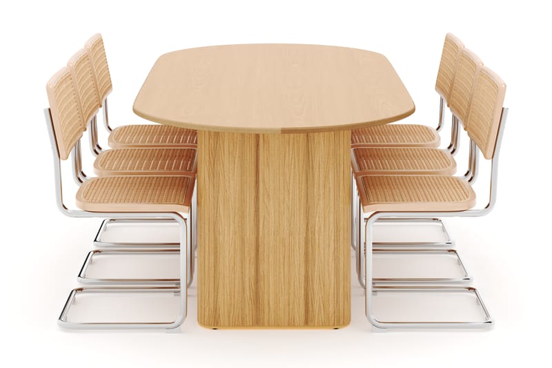 Noira Soikea Ruokapöytä 220 cm 6 Build Ruokatuolia - Luonnonvärinen - Huonekalut - Pöytä & ruokailuryhmä - Ruokailuryhmä
