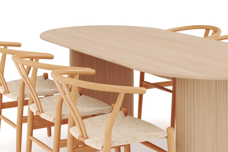 Noira Soikea Ruokaryhmä 220 cm 6 Dastoori Ruokatuolia - Luonnonvärinen - Huonekalut - Pöytä & ruokailuryhmä - Ruokailuryhmä