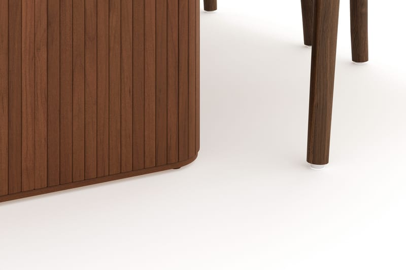 Noira Soikea Ruokaryhmä 220 cm Pähkinä 6 Dastoori Ruokatuolia - Ruskea - Huonekalut - Pöytä & ruokailuryhmä - Ruokailuryhmä