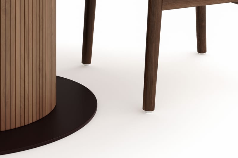 Noira Pyöreä Ruokaryhmä 120 cm Pyöreä pöytä 4 Dastoori Ruokatuolia - Ruskea - Huonekalut - Pöytä & ruokailuryhmä - Ruokailuryhmä