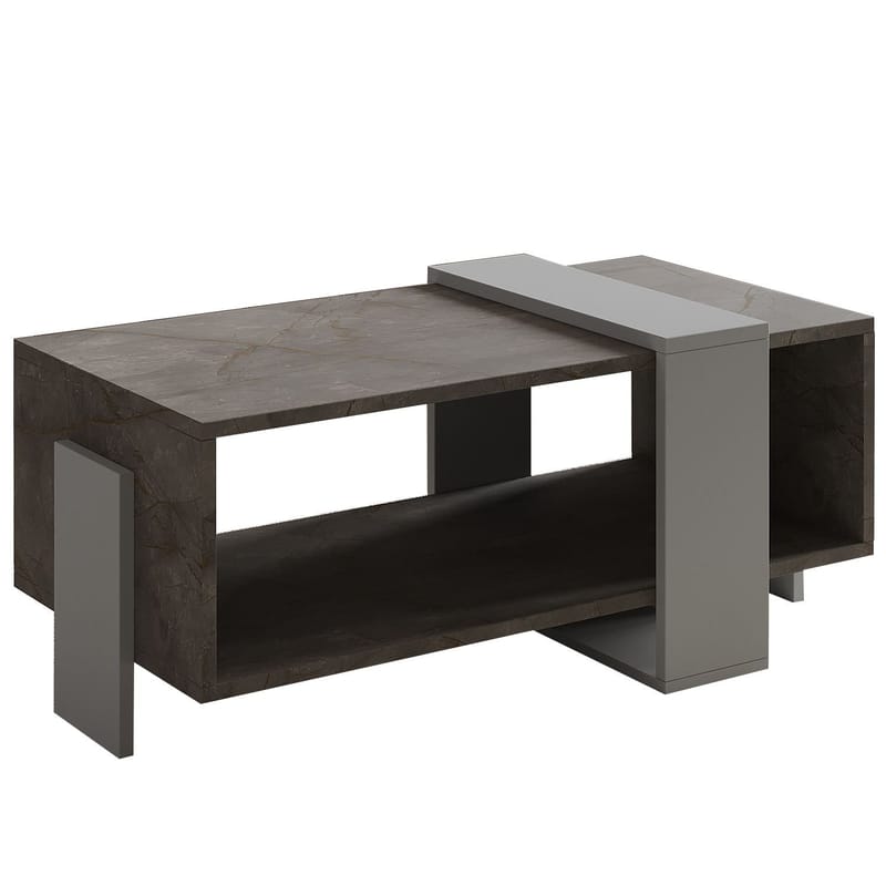 Norell sohvapöytä 90x40x49 cm - Gordion Marble ja Grey - Huonekalut - Pöytä & ruokailuryhmä - Sohvapöytä