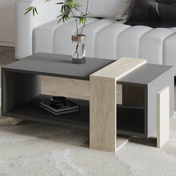 Norell sohvapöytä 90x40x49 cm - Travertiini/Antrasiitti - Huonekalut - Pöytä & ruokailuryhmä - Sohvapöytä - Sohvapöytä säilytystilalla