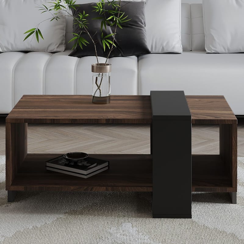 Norell sohvapöytä 90x40x49 cm - Pähkinä ja antrasiitti - Huonekalut - Pöytä & ruokailuryhmä - Sohvapöytä