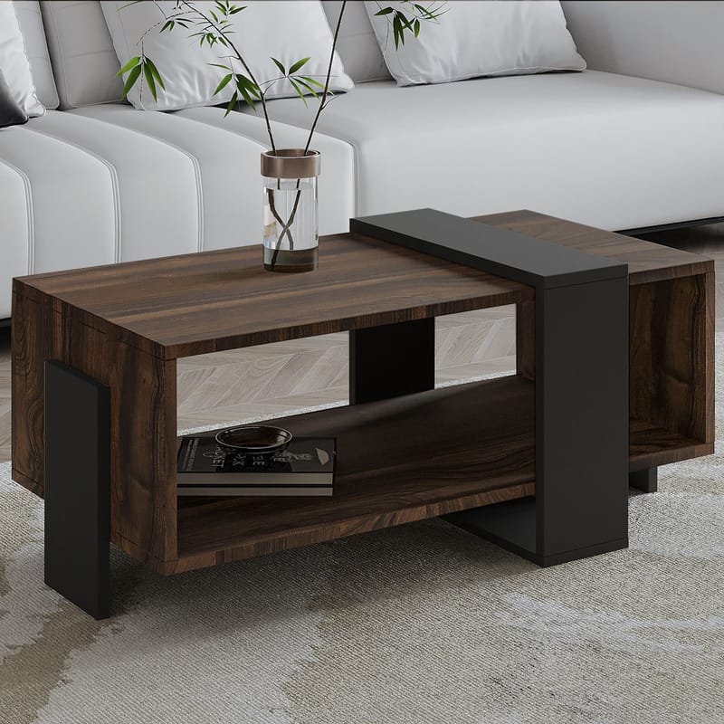 Norell sohvapöytä 90x40x49 cm - Pähkinä ja antrasiitti - Huonekalut - Pöytä & ruokailuryhmä - Sohvapöytä