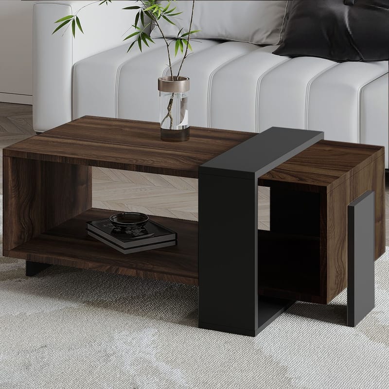 Norell sohvapöytä 90x40x49 cm - Pähkinä ja antrasiitti - Huonekalut - Pöytä & ruokailuryhmä - Sohvapöytä