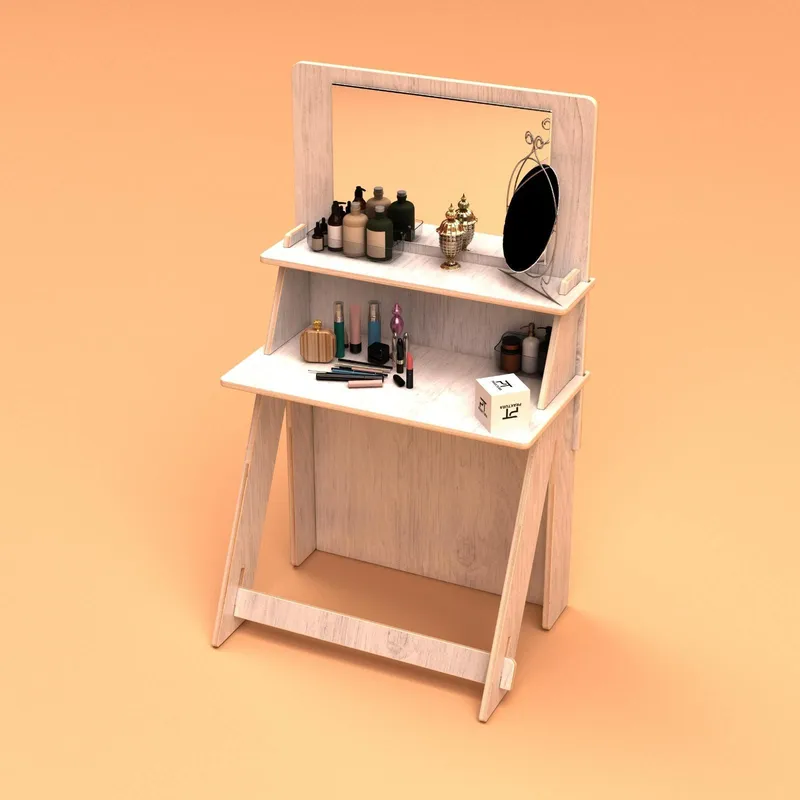 Norena Kampauspöytä 85 cm - Luonnonpuu - Huonekalut - Pöytä & ruokailuryhmä - Meikki- & kampauspöydät - Meikkipöytä peilillä