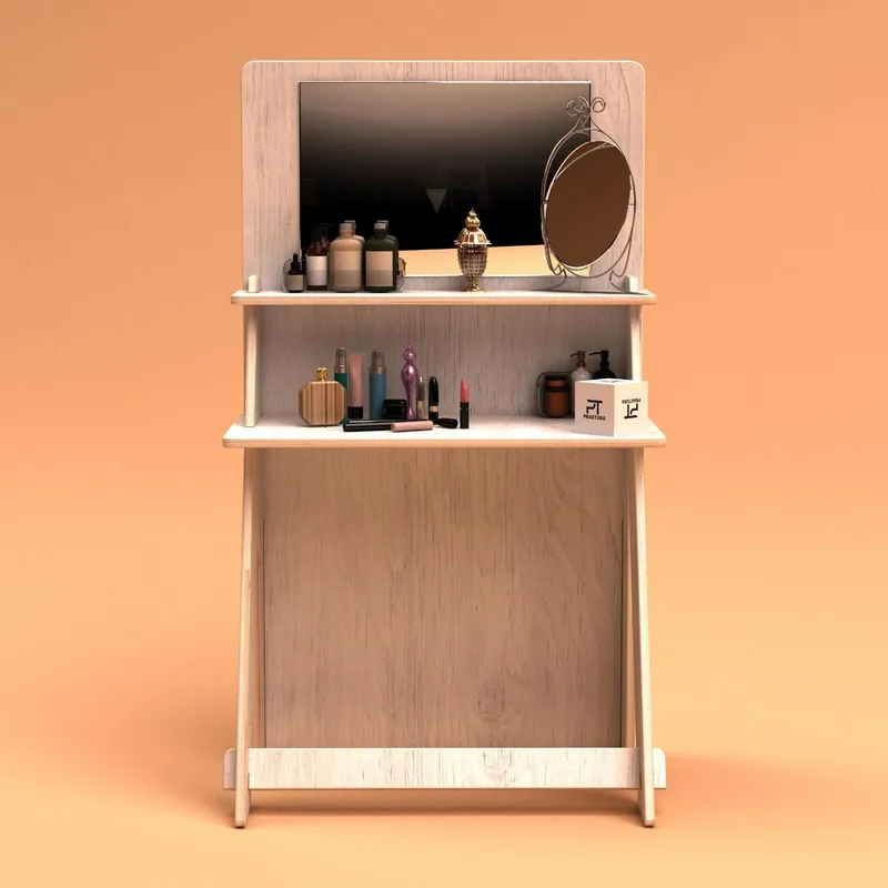 Norena Kampauspöytä 85 cm - Luonnonpuu - Huonekalut - Pöytä & ruokailuryhmä - Meikki- & kampauspöydät - Meikkipöytä peilillä