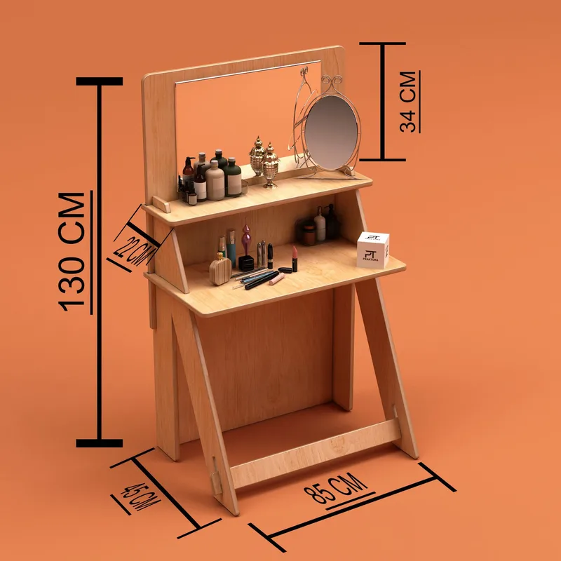 Norena Kampauspöytä 85 cm - Luonnonpuu - Huonekalut - Pöytä & ruokailuryhmä - Meikki- & kampauspöydät - Meikkipöytä peilillä