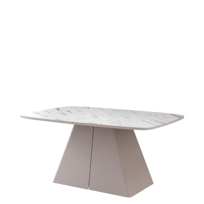 Novaj Jatkettava ruokapöytä 180-256 cm - beige, valkoinen marmori - Huonekalut - Pöytä & ruokailuryhmä - Ruokapöydät & keittiön pöydät