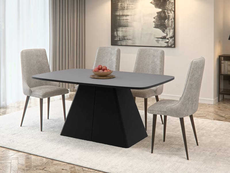 Novaj Jatkettava ruokapöytä 180-256 cm - Musta, harmaa - Huonekalut - Pöytä & ruokailuryhmä - Ruokapöydät & keittiön pöydät