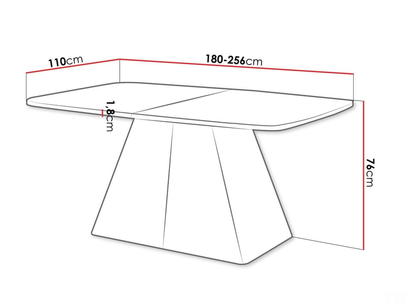 Novaj Jatkettava ruokapöytä 180-256 cm - Musta, luonnonpuu - Huonekalut - Pöytä & ruokailuryhmä - Ruokapöydät & keittiön pöydät