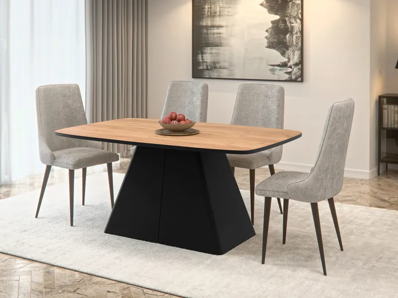 Novaj Jatkettava ruokapöytä 180-256 cm - Musta, luonnonpuu - Huonekalut - Pöytä & ruokailuryhmä - Ruokapöydät & keittiön pöydät