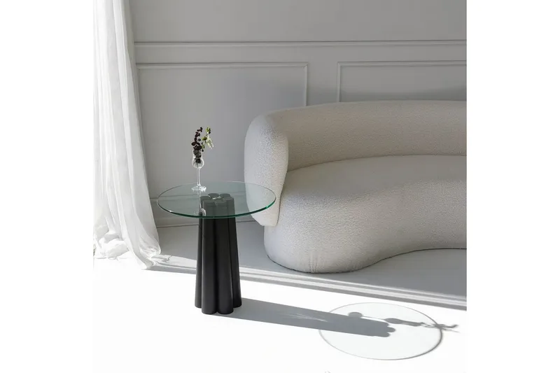 Novera Sohvapöytä 50 cm - Läpinäkyvä/Musta - Huonekalut - Pöytä & ruokailuryhmä - Sohvapöytä