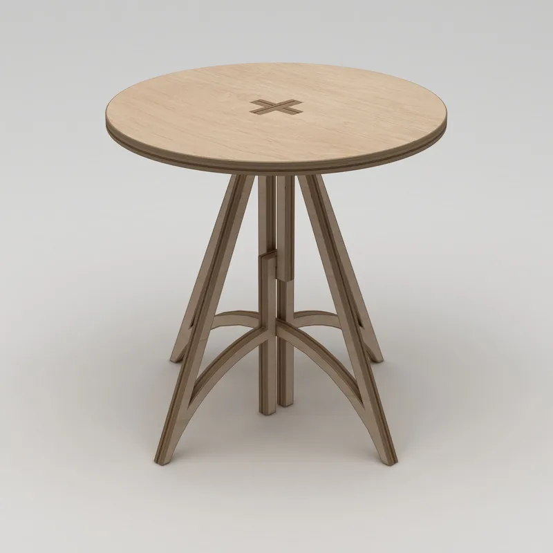 Nurena Ruokapöytä 75 cm, Luonnonpuu