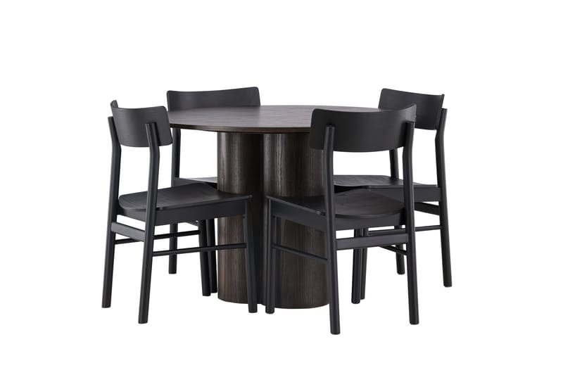 Olivia Ruokailuryhmä + 4 tuolia - Mokka - Huonekalut - Pöytä & ruokailuryhmä - Ruokailuryhmä
