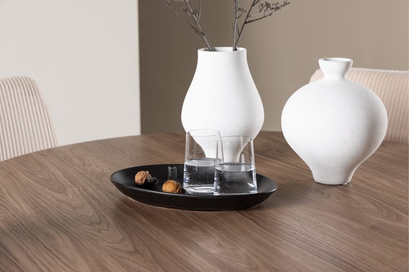 Olivia Ruokailuryhmä 110 cm Pyöreä jossa 4 Leone tuolia - Mokka/Beige - Huonekalut - Pöytä & ruokailuryhmä - Ruokailuryhmä