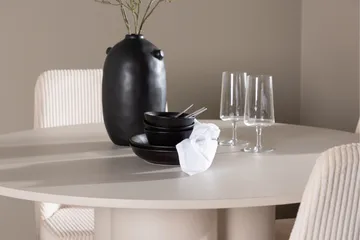 Olivia Ruokailuryhmä 110 cm Pyöreä jossa 4 Leone tuolia - Beige/Beige - Huonekalut - Pöytä & ruokailuryhmä - Ruokailuryhmä