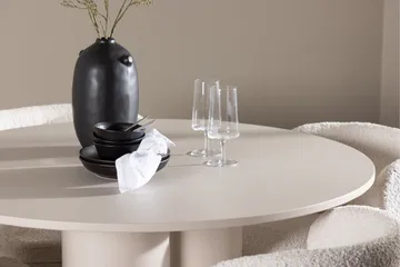 Olivia Ruokailuryhmä 110 cm Pyöreä jossa 4 Agnes tuolia - Beige/Valkoinen - Huonekalut - Pöytä & ruokailuryhmä - Ruokailuryhmä