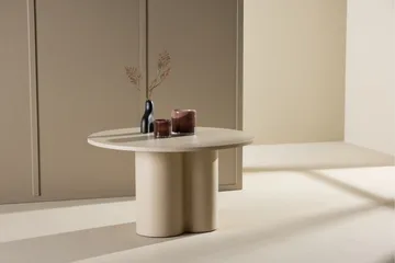 Olivia sohvapöytä 80 cm pyöreä maalattua puuta - Beige - Huonekalut - Pöytä & ruokailuryhmä - Sohvapöytä