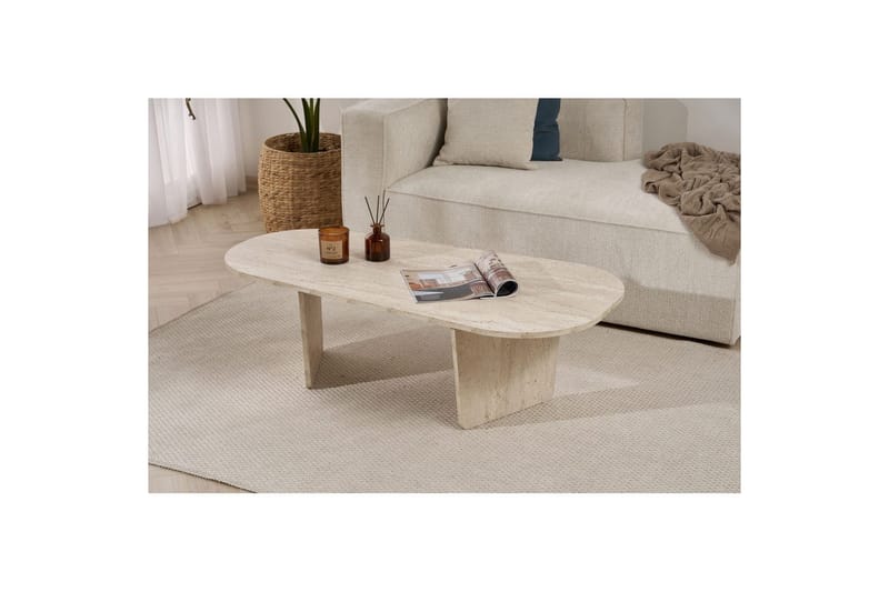 Omari Sohvapöytä 130 cm - Beige - Huonekalut - Pöytä & ruokailuryhmä - Sohvapöytä