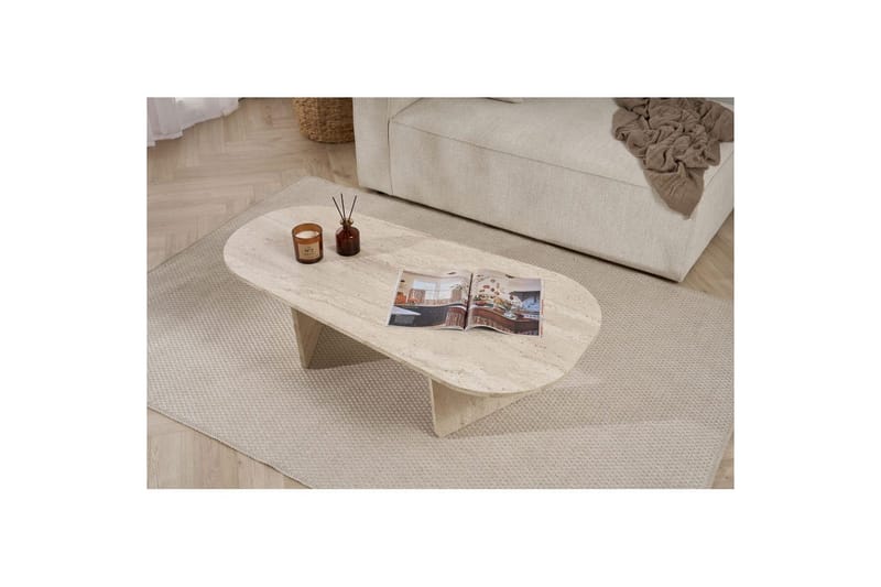 Omari Sohvapöytä 130 cm - Beige - Huonekalut - Pöytä & ruokailuryhmä - Sohvapöytä