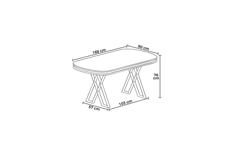 Omin Ruokapöytä 168 cm Suorakulmainen - Musta Marmori/Kromi - Huonekalut - Pöytä & ruokailuryhmä - Ruokapöydät & keittiön pöydät